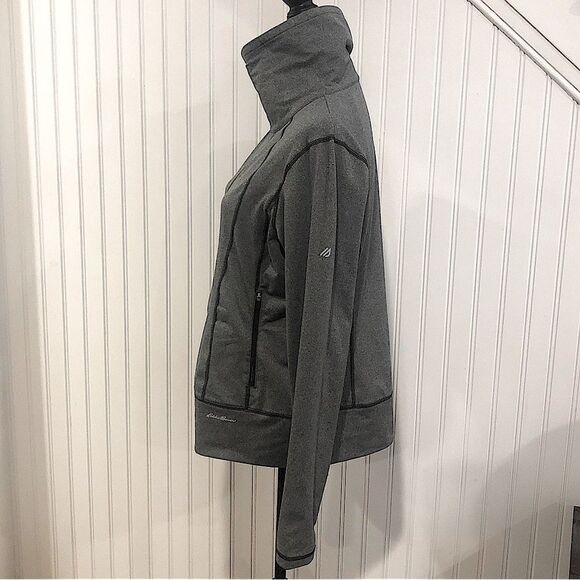 EDDIE BAUER Women’s Grey Full Zipper Motion Stretch Sweatshirt Sz Large - Picture 6 of 12